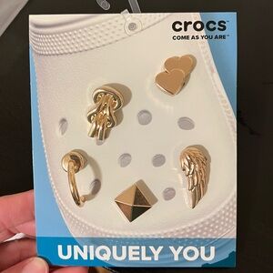 CROCS Jibbitz Charms - Gold Gurl 5-Pack - New
